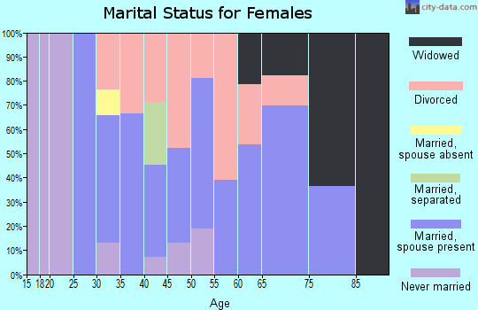 Zip code 49879 marital status for females