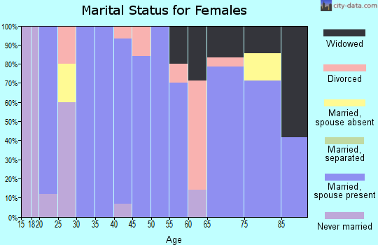 Zip code 51543 marital status for females