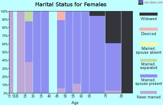 Zip code 51565 marital status for females
