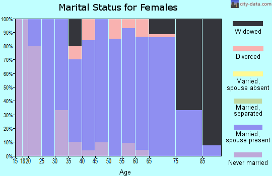 Zip code 52078 marital status for females