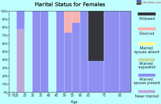 Zip code 52140 marital status for females