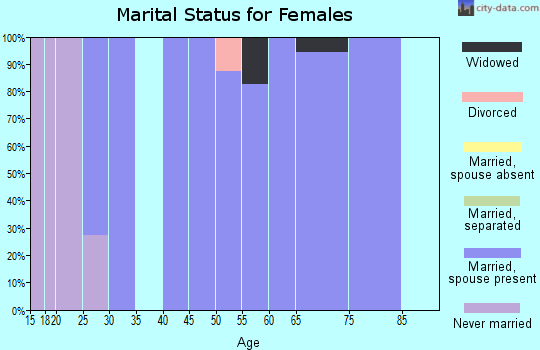 Zip code 52225 marital status for females