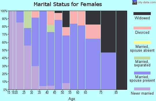 Zip code 52320 marital status for females