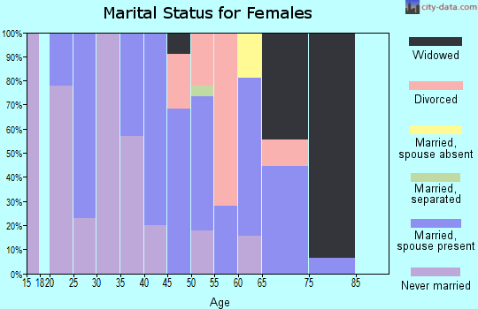 Zip code 52335 marital status for females