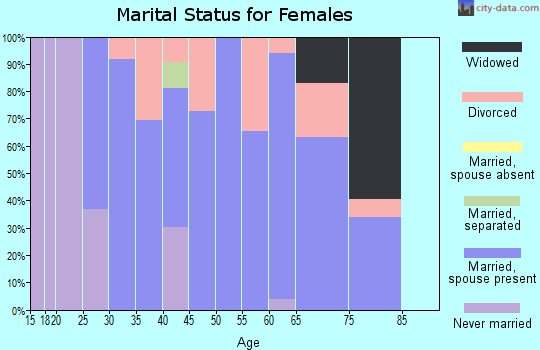Zip code 52533 marital status for females