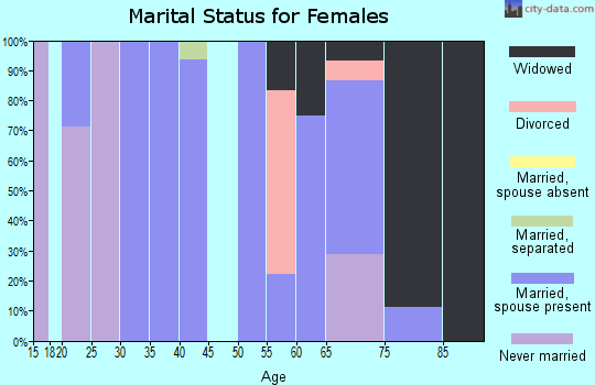 Zip code 52542 marital status for females