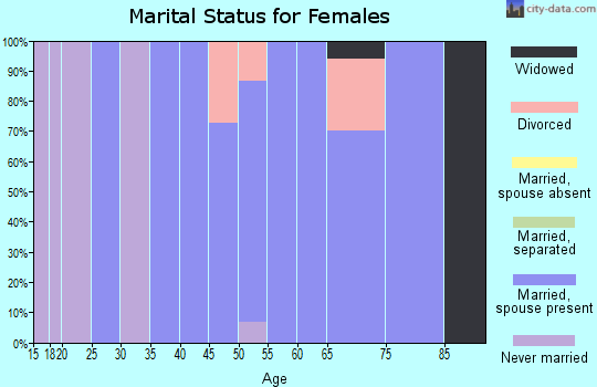 Zip code 52658 marital status for females