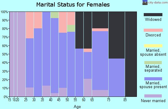 Zip code 52720 marital status for females