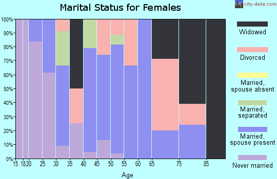 Zip code 52728 marital status for females