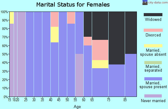 Zip code 52737 marital status for females