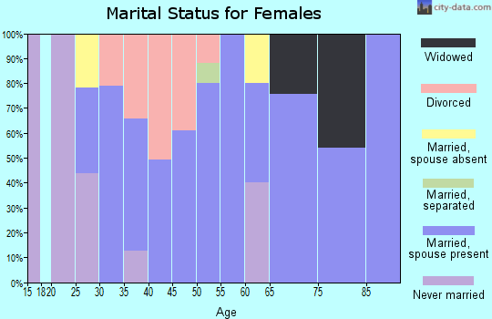 Zip code 52769 marital status for females