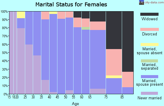 Zip code 53018 marital status for females