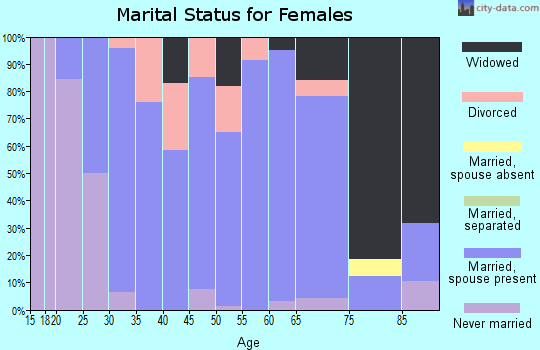 Zip code 53019 marital status for females