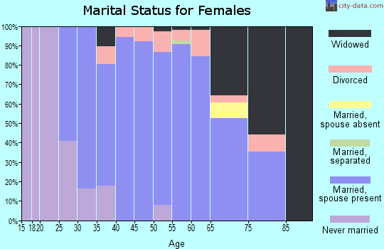 Zip code 53033 marital status for females
