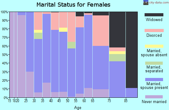 Zip code 53128 marital status for females