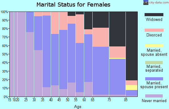 Zip code 53130 marital status for females