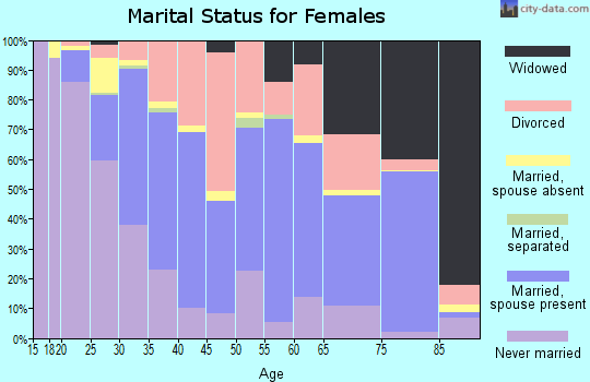 Zip code 53143 marital status for females