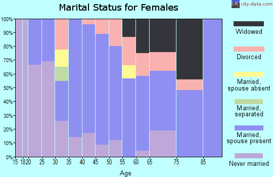 Zip code 53170 marital status for females