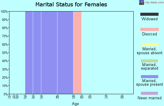 Zip code 53176 marital status for females