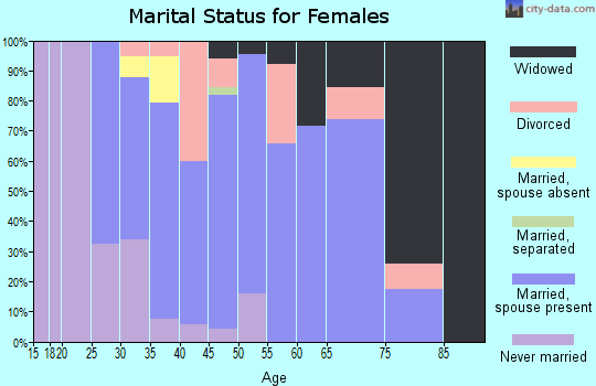 Zip code 53179 marital status for females