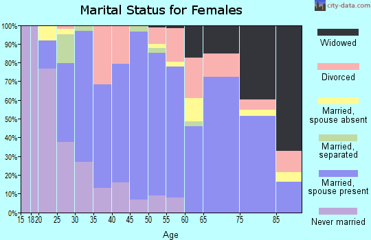 Zip code 53573 marital status for females