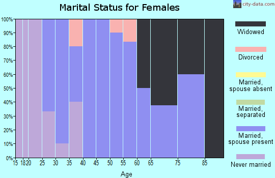 Zip code 54160 marital status for females