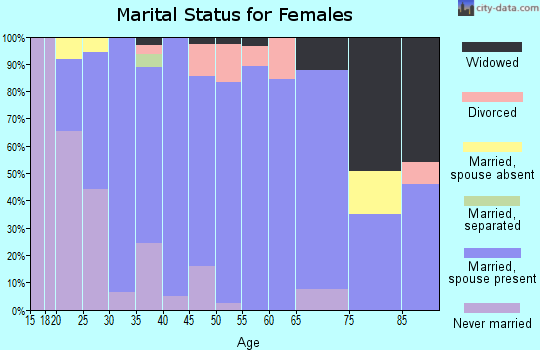 Zip code 54425 marital status for females