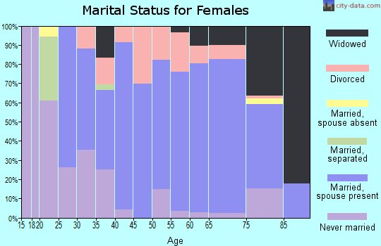 Zip code 54491 marital status for females