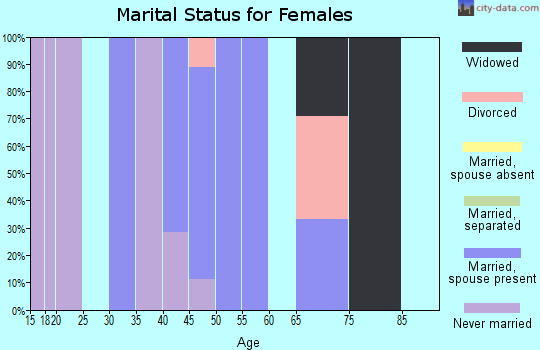 Zip code 54845 marital status for females