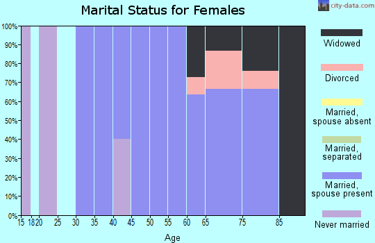 Zip code 54867 marital status for females