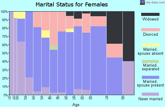Zip code 54875 marital status for females