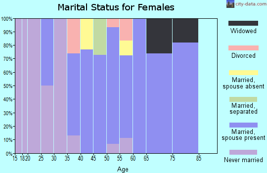 Zip code 54928 marital status for females
