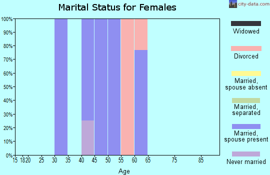 Zip code 54934 marital status for females