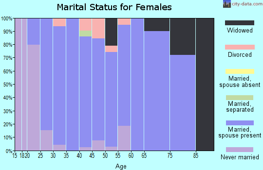 Zip code 54942 marital status for females