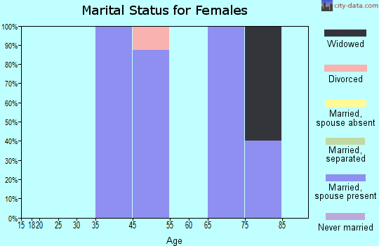 Zip code 54978 marital status for females