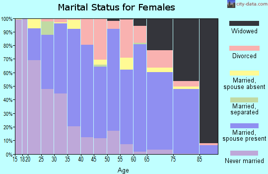 Zip code 55008 marital status for females