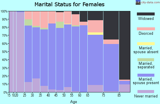 Zip code 55009 marital status for females
