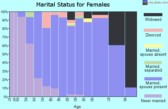 Zip code 55011 marital status for females