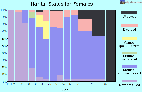 Zip code 55012 marital status for females
