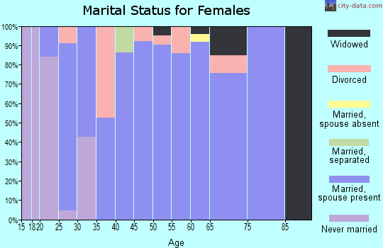 Zip code 55018 marital status for females