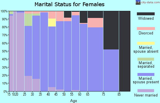 Zip code 55027 marital status for females
