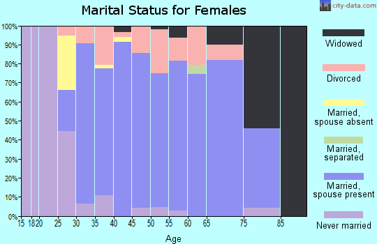 Zip code 55032 marital status for females
