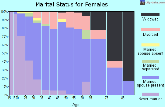Zip code 55038 marital status for females