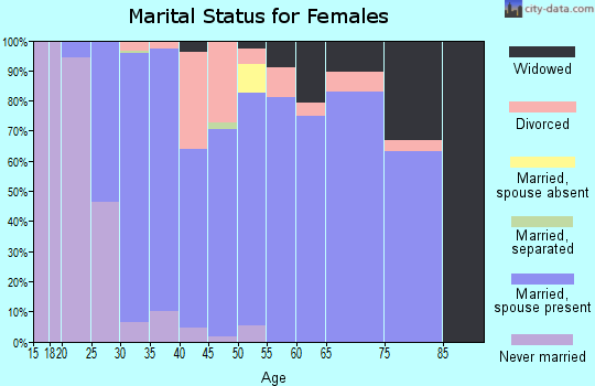 Zip code 55045 marital status for females