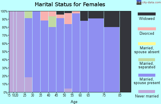 Zip code 55053 marital status for females
