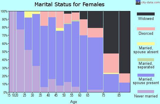 Zip code 55069 marital status for females