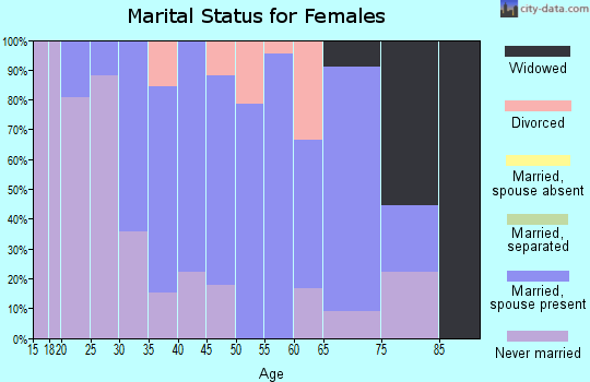 Zip code 55085 marital status for females