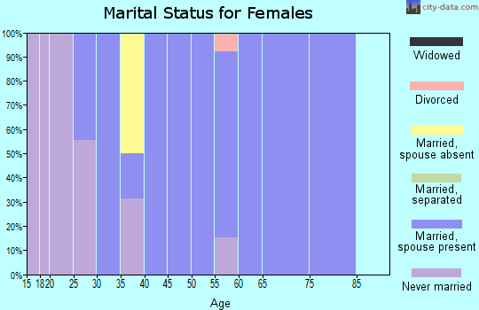 Zip code 55087 marital status for females