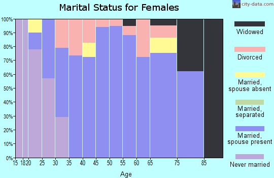 Zip code 55327 marital status for females