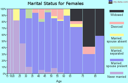 Zip code 55340 marital status for females